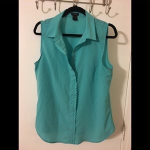 Ann Taylor turquoise blouse size Large
